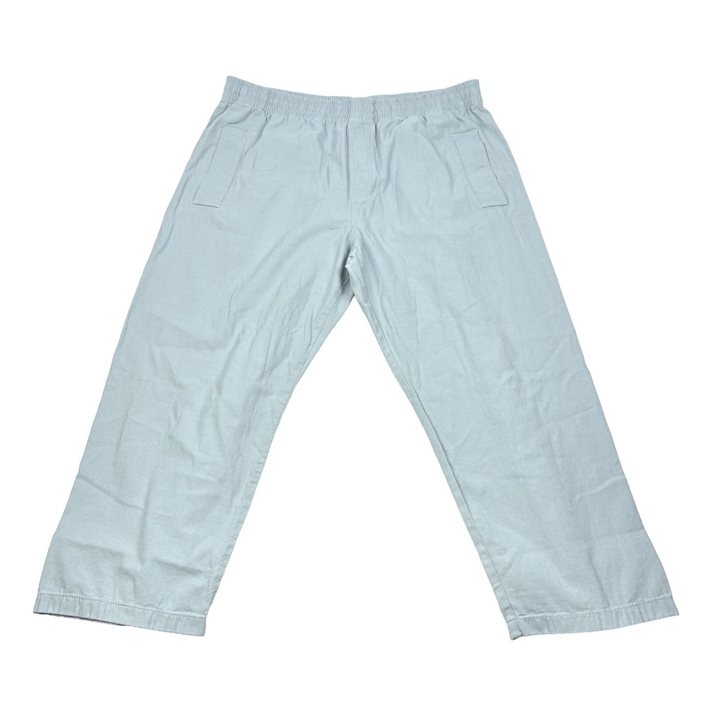 Men's Light Blue Elastic-Waist Casual Pants